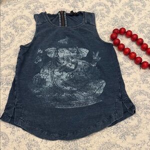 Lucky Brand Blue Vintage Graphic Tank Top